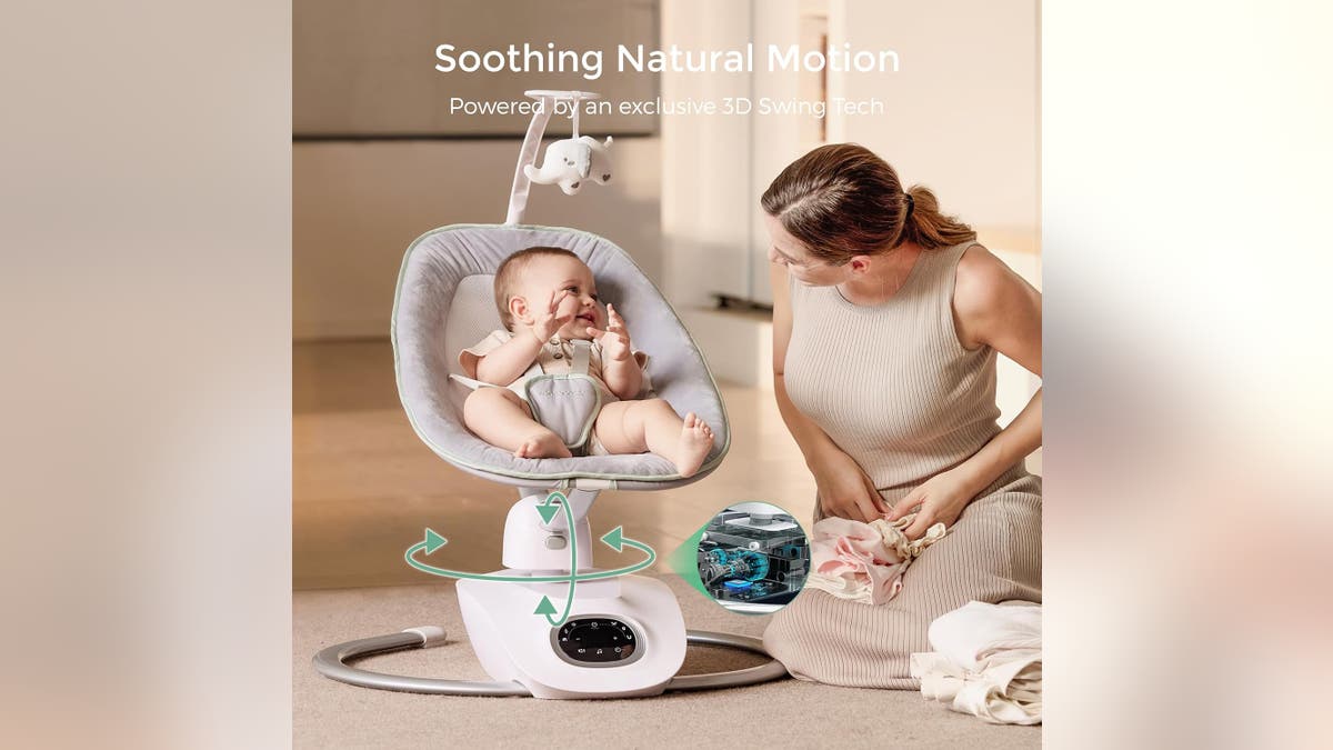 This swing uses new technology to keep the baby soothing.