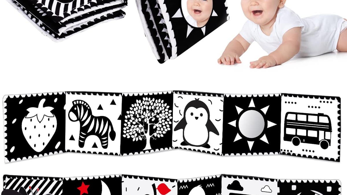 High contrast toys are perfect for belly.