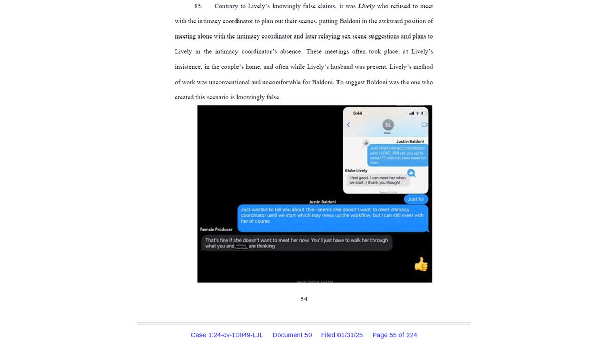 Justin intuitively included alleged communications from a discussion with Blake Livley about the coordinator of the intimate relationship.