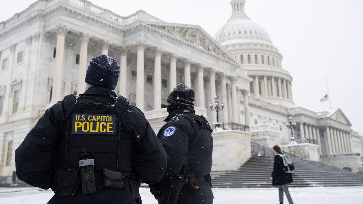 Capitol police officers outside