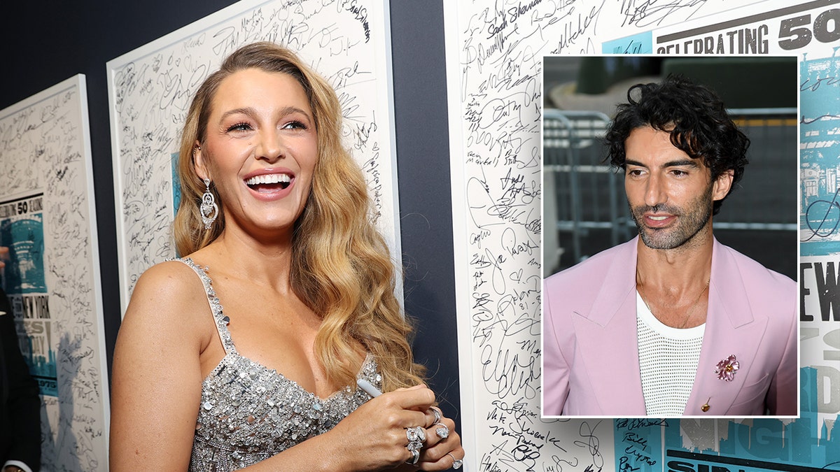 Blake Lively smiles on SNL50 when Justin Baldoni premieres