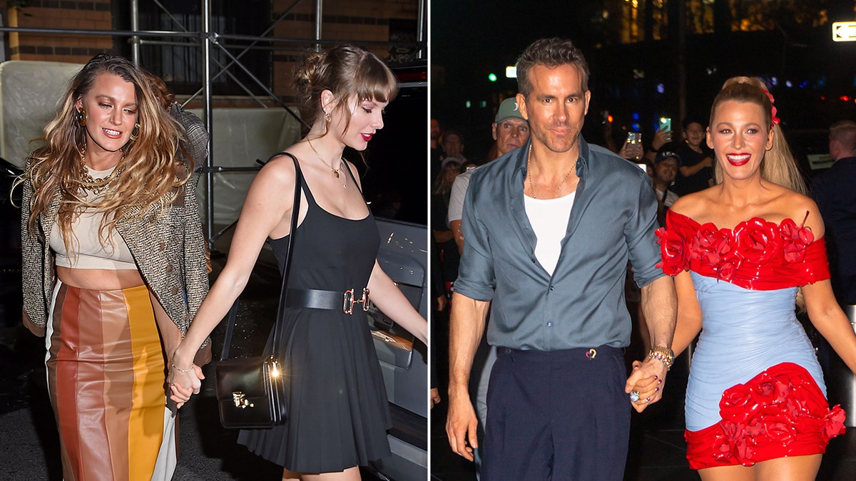 Blake Lively with Taylor Swift and Ryan Reynolds