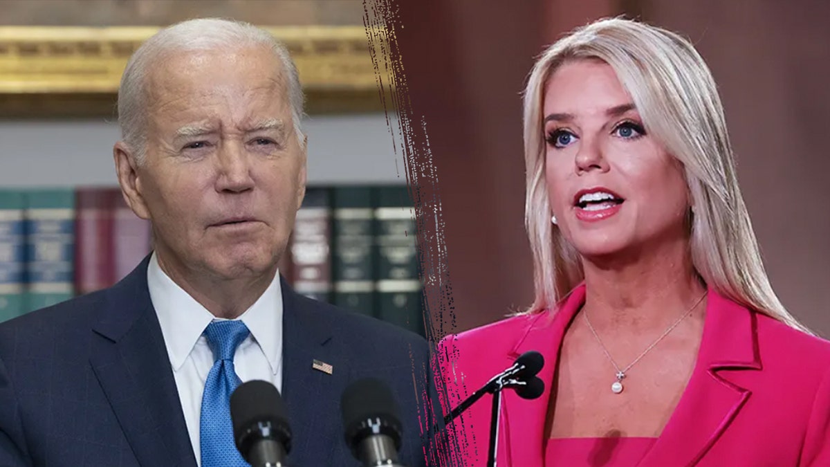 A split of Joe Biden and Pam Bondi