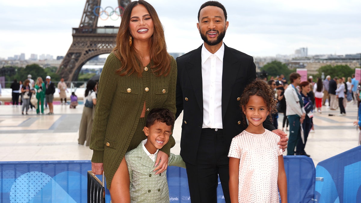 Chrissy Teigen, John Legend and two of their kids, Miles and Luna