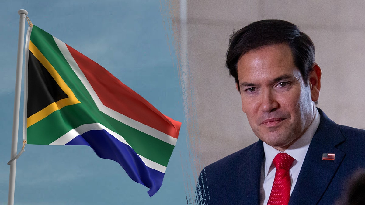 A picture of the flag of South Africa, Rubio