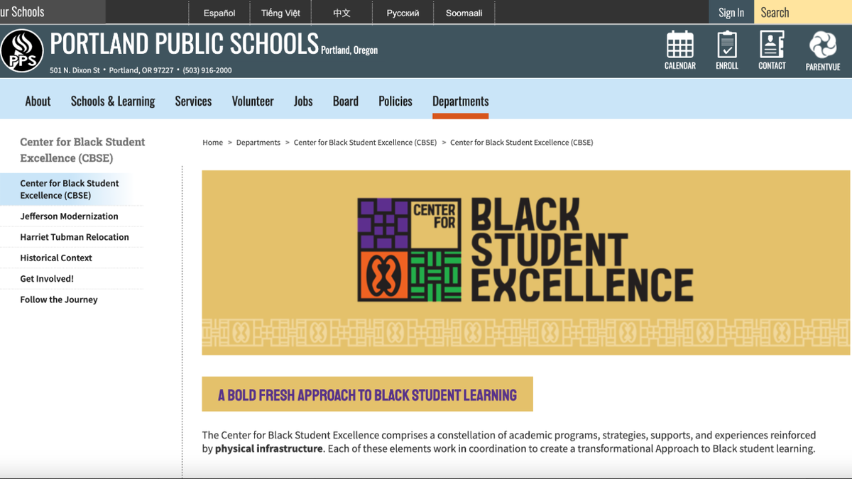 Uma captura de tela do site de excelência em Black Excellence. (Foto: Centro de Site de Excelência em Black Excelência) 