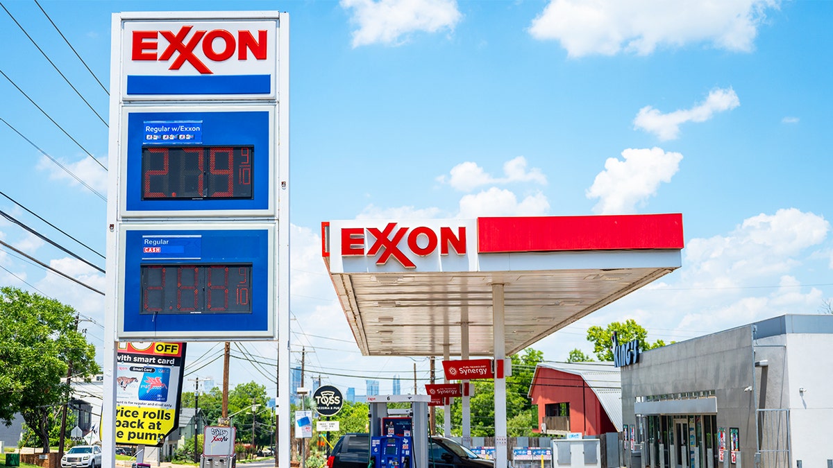 An exxon gas station is seen on August 5, 2024 in Austin, Texas.