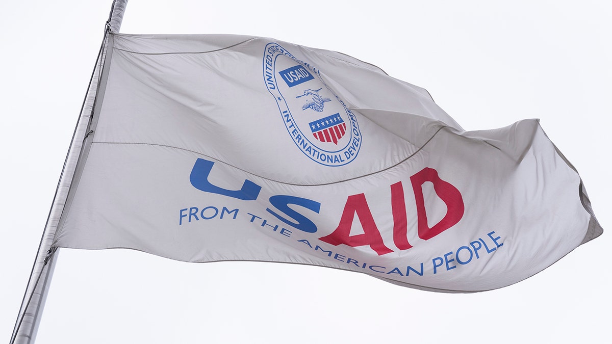 The flag of the US International Development Agency