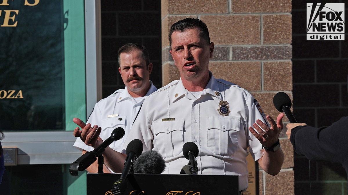 The fire chief of Santa Fe, New Mexico speaking at a press conference involving Gene Hackman's death.