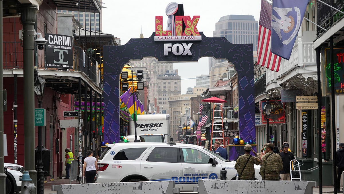 Polizeibarrikade in der Bourbon Street