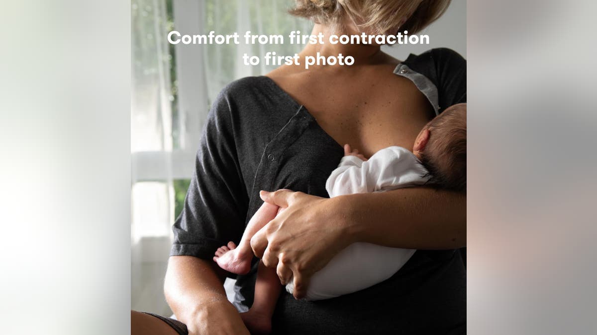 Use the Frida Mom Labor and Delivery Gown from first contractions through postpartum.