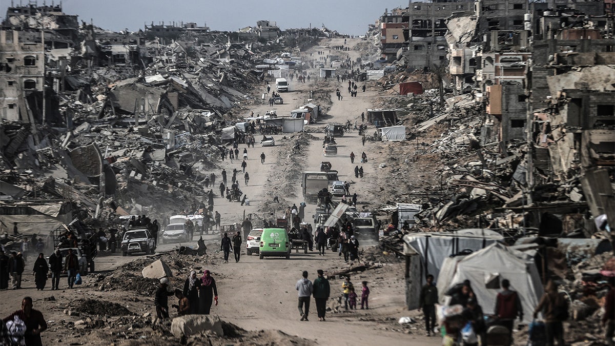 A general view of rubble in the Gaza Strip