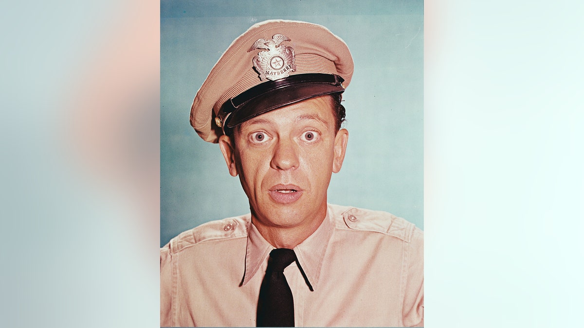 A close-up of Don Knotts looking surprised in costume.