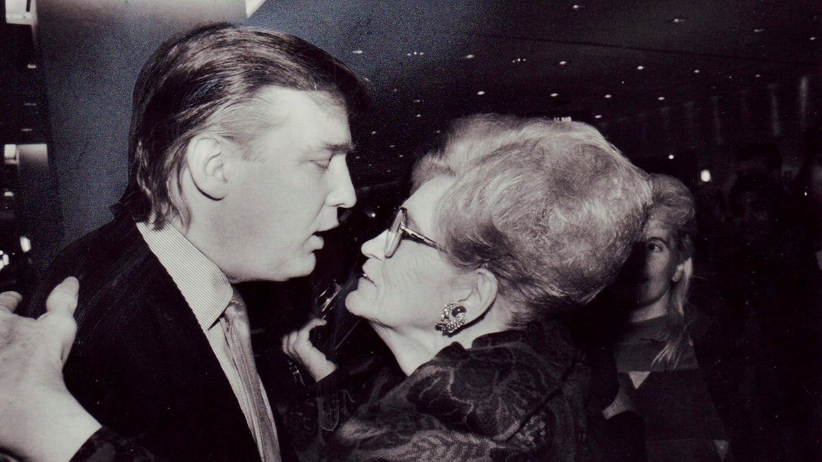 Donald Trump leaning towards his mother Mary.