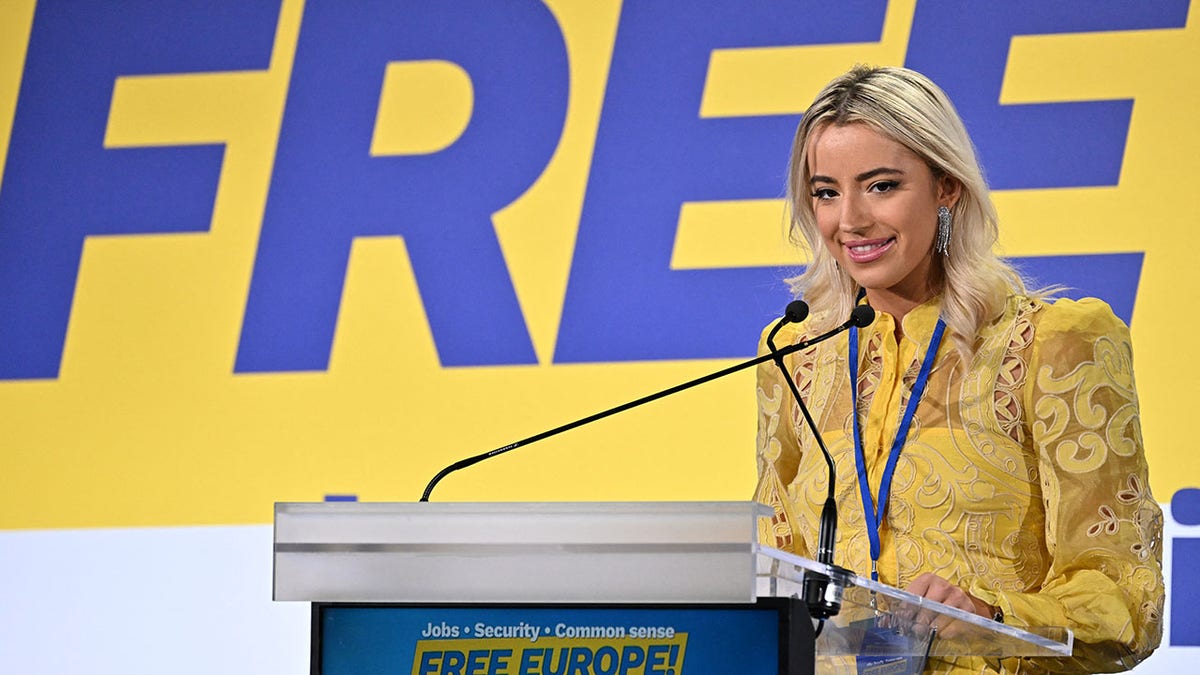 Ashley St. Clair speaks at EU convention