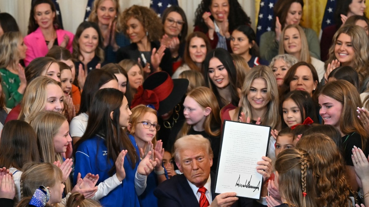 Trump signs an order, not men in the executive sports of women