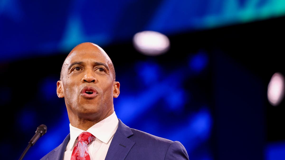 Scott Turner, Secretary of Housing and Urban Development, speaks during the Conservative Political Action Conference in National Harbor, Maryland, on Friday.