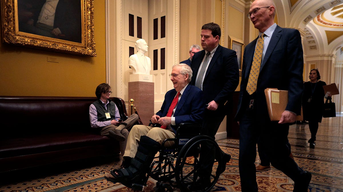 Sen. Mitch McConnell in a wheelchair