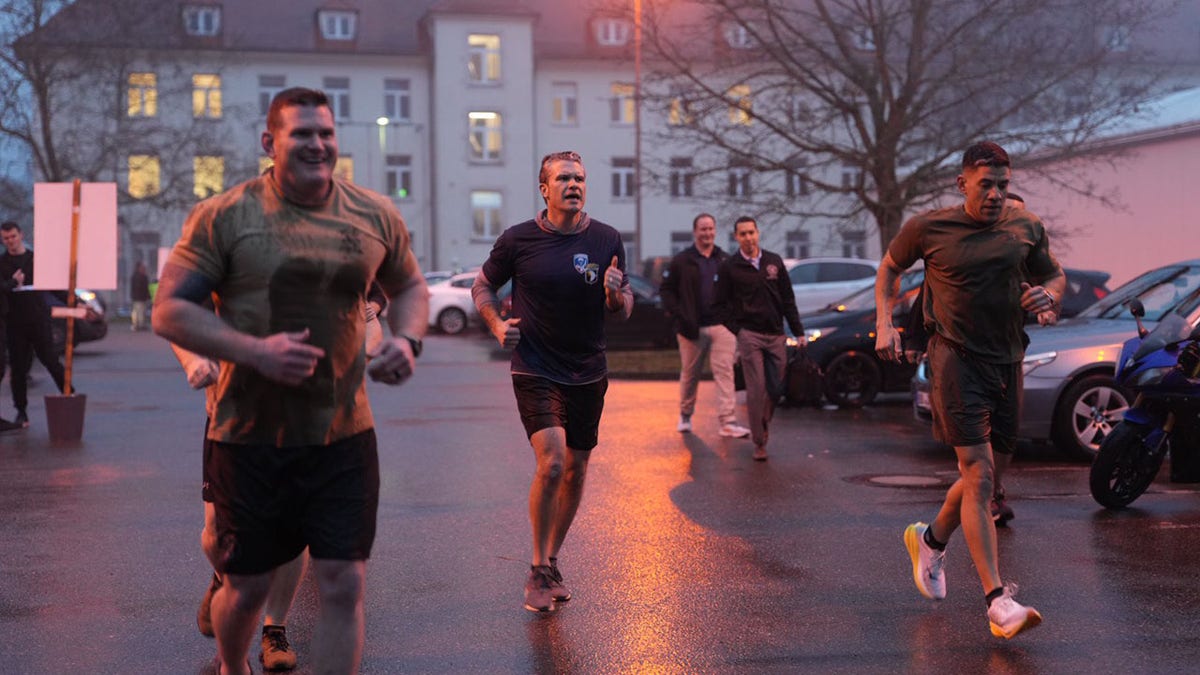 Hegseth walks with American soldiers in Germany