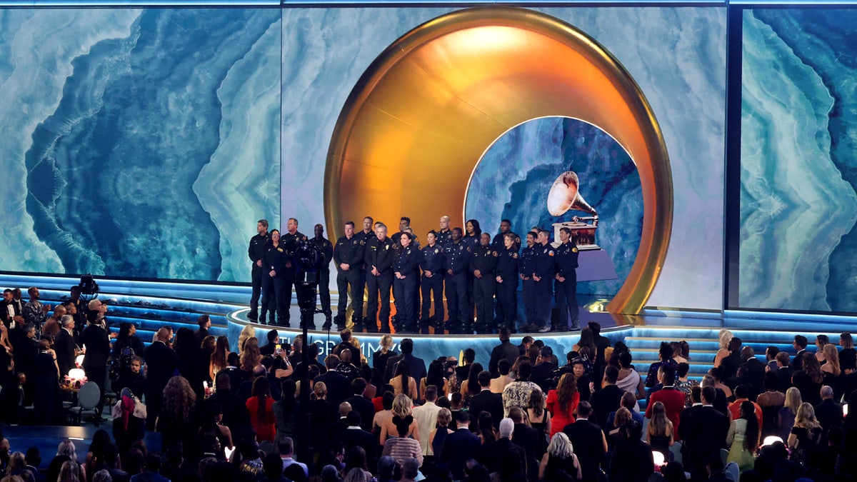 First responders received a standing ovation during the Grammy Awards.