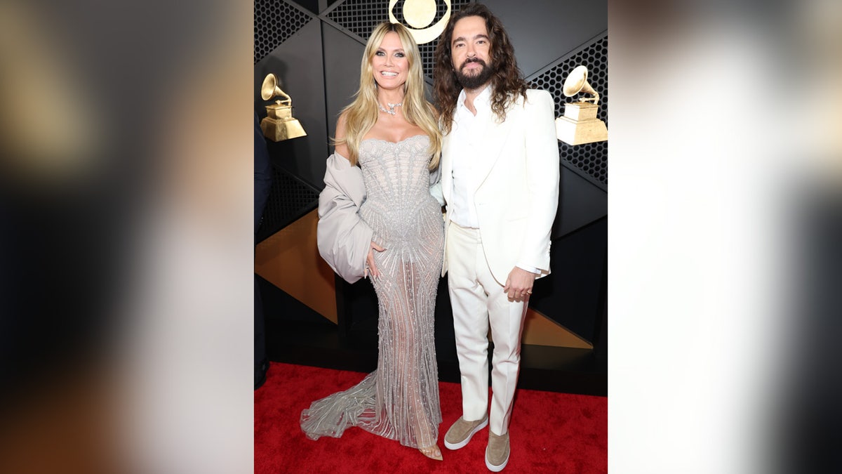 Heidi Klum rocks see-through gown at Grammy Awards with husband Tom Kaulitz.