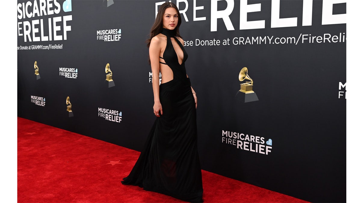 Pop star Olivia Rodrigo showed some skin in vintage Versace.