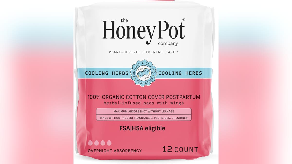 These postpartum pads are made with a blend of herbal ingredients.