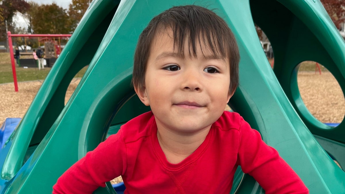 5-year-old Thomas Cooper at a park