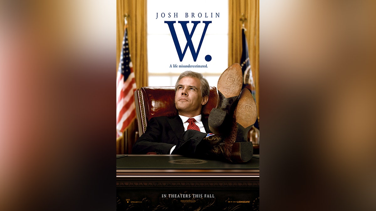 The movie poster of "W." starring Josh Brolin.