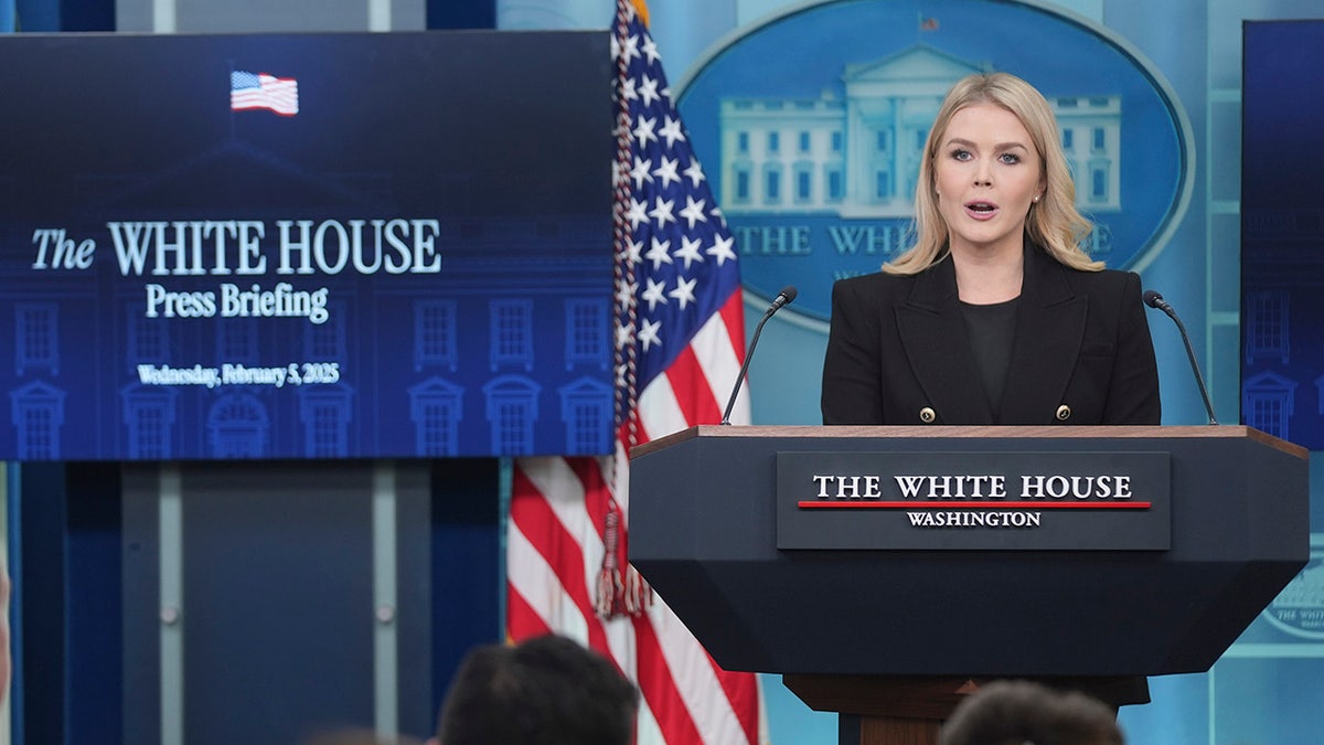 Caroline Leavitt speaks in the White House press briefing