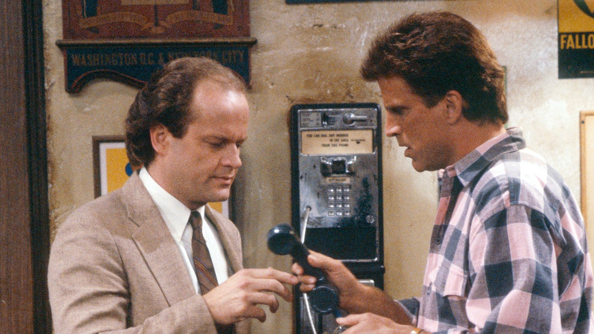 Kelsey Grammer and Ted Danson in a scene from Cheers