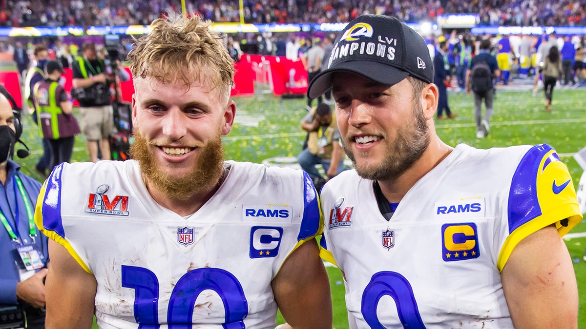 Matthew Stafford and Cooper Kupp smile