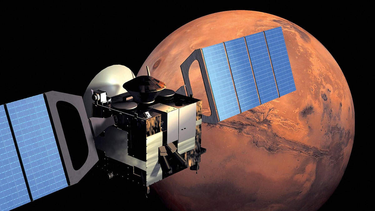 Mars obscured by a satellite