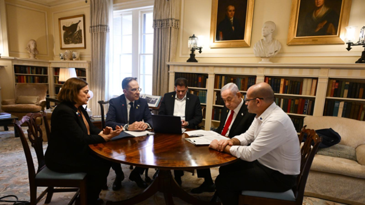 Israeli Prime Minister Benjamin Netanyahu with advisers up  of his gathering  with President Donald Trump connected  Tuesday, February 4, 2025.