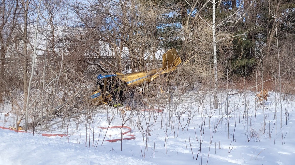 A small plane crashed off Reddington Landing in Hampton, near Hampton Airfield in New Hampshire on Feb. 11, 2025.