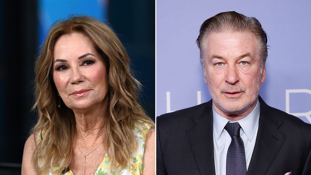 A split image of Kathie Lee Gifford and Alec Baldwin