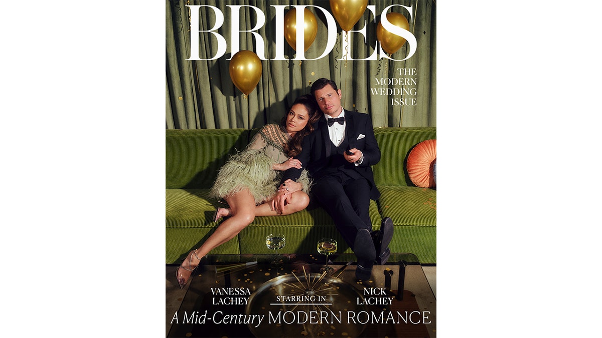 Nick and Vanessa Lachey on the cover of BRIDES