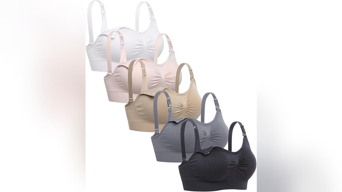 This set of nursing bras comes with five.