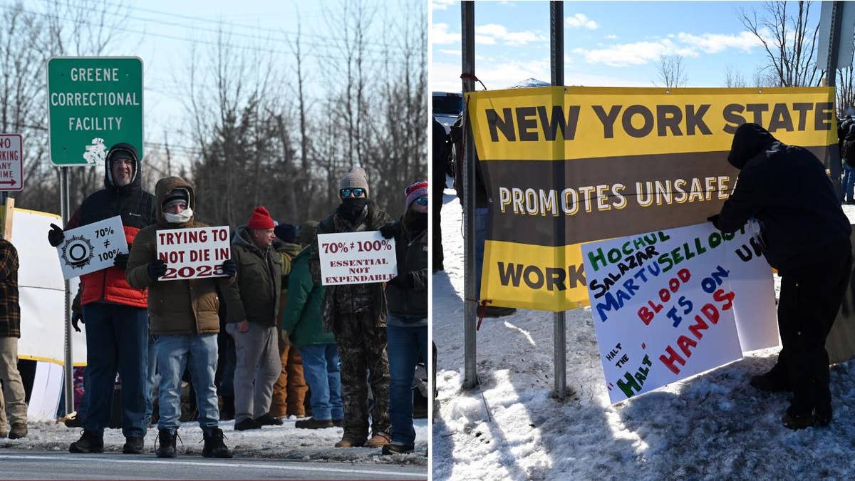 Photo edit split of NY prison strikers