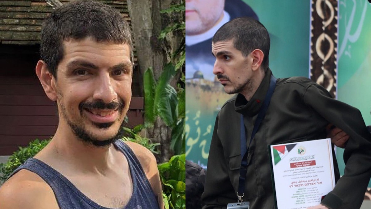 Or Levy is seen before and after spending nearly 500 days in Hamas captivity