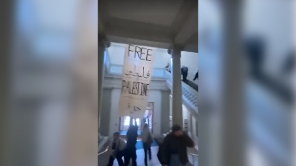 Bandeiras Palestinas grátis dentro do Bernard College