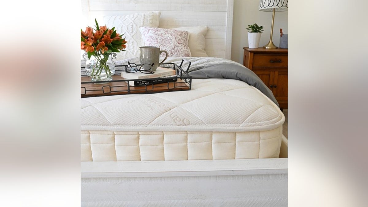 A mattress made from organic latex, cotton and wool. 