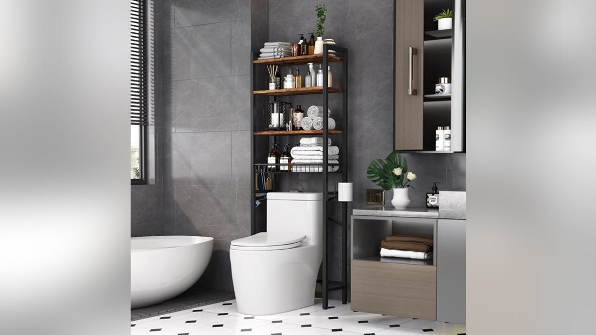 This storage system is ideal for smaller bathrooms. 