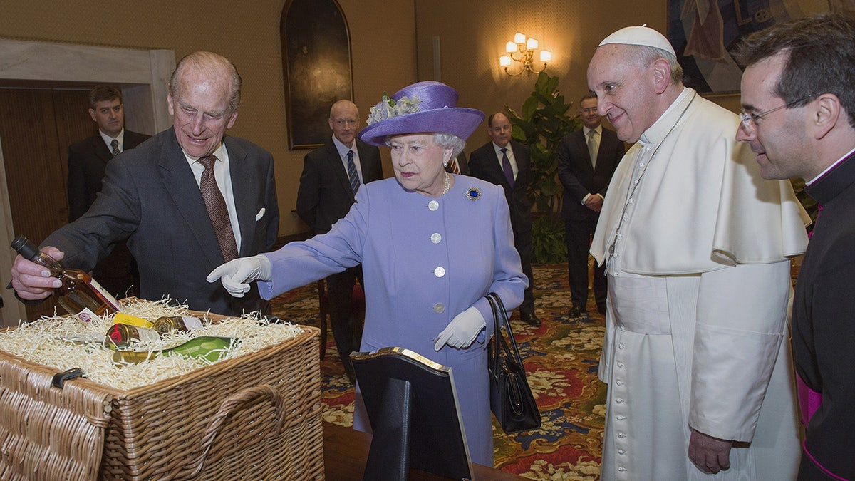 Prince Philip and Queen Elizabeth with Pope Francis
