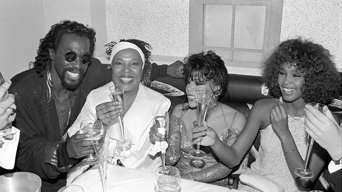 Roberta Flack at a club opening with Whitney Houston and others