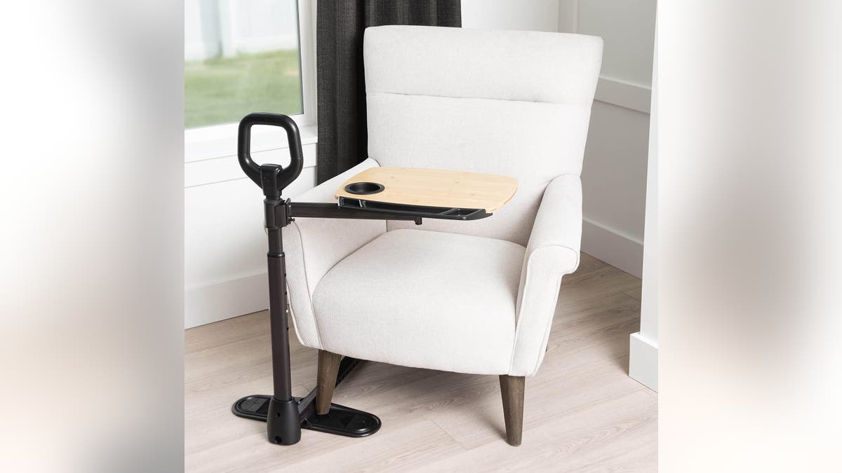 This tray table and lifting device comes in a beautiful design.