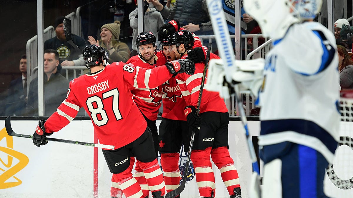 Team Canada celebrates goals