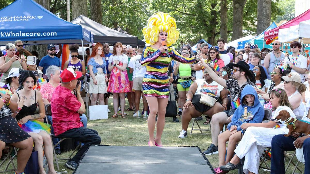 Drag queen show outdoors