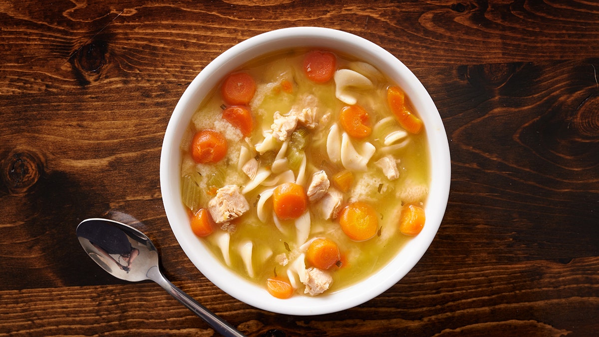 traditional homemade chicken noodle soup