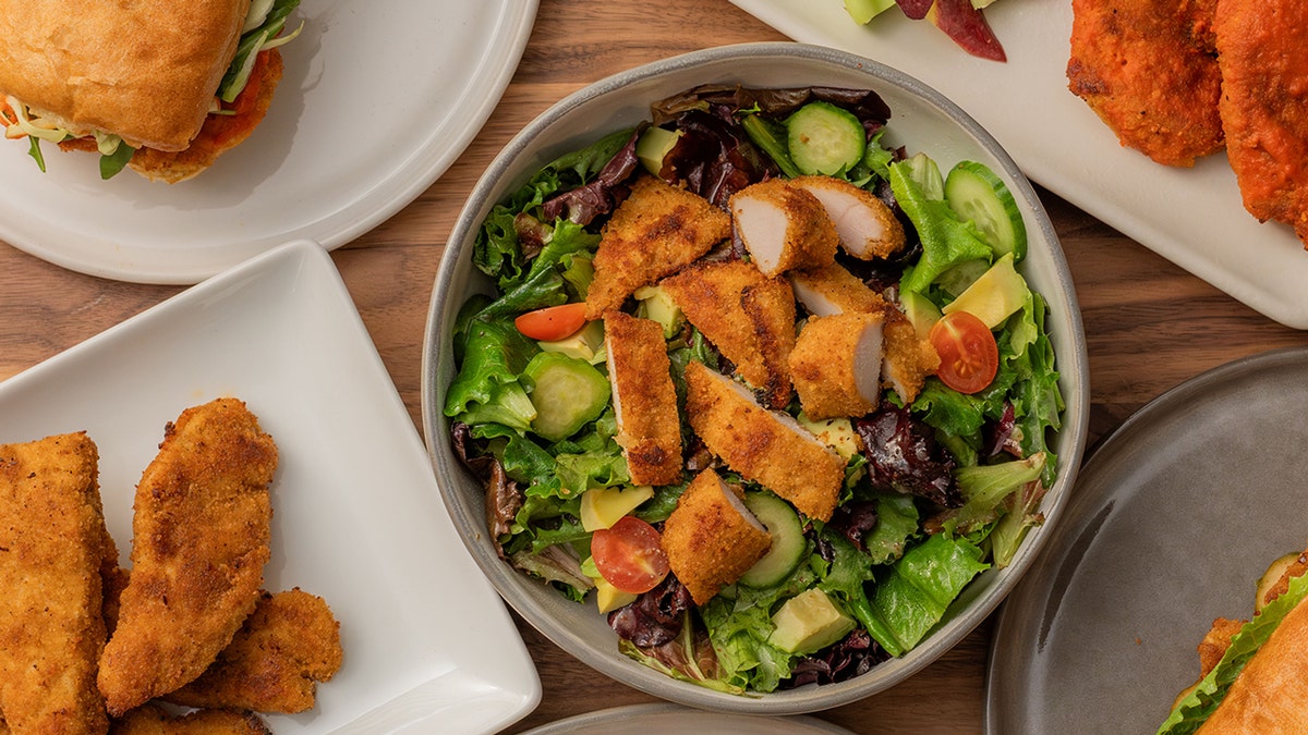 True Food Kitchen's crispy menu offerings, of which a salad with fried chicken is the centerpiece.